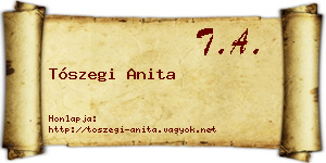 Tószegi Anita névjegykártya