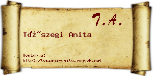 Tószegi Anita névjegykártya