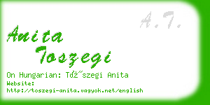 anita toszegi business card